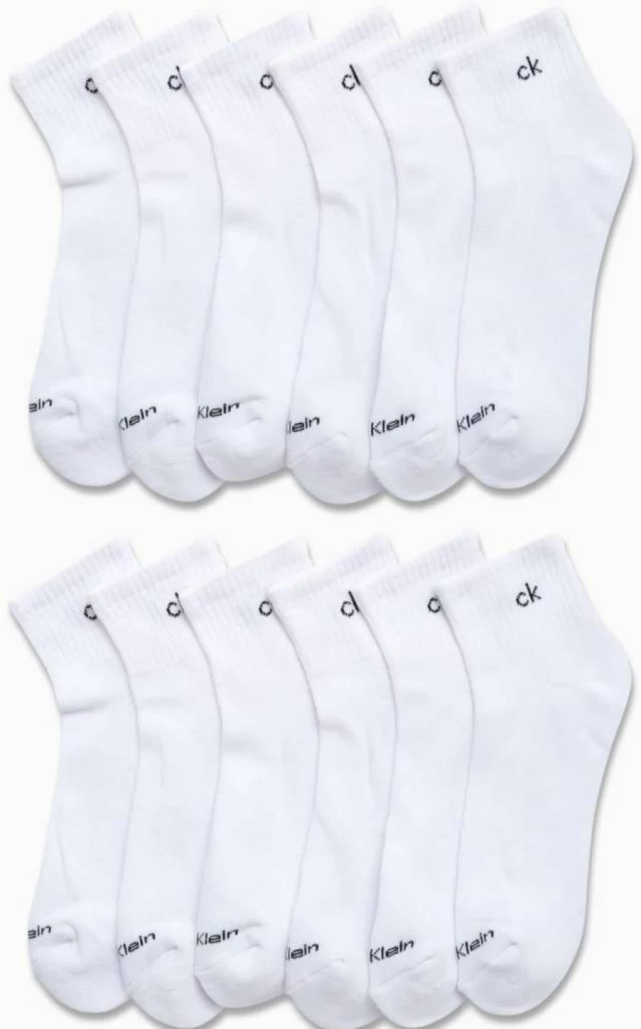 Calvin Klein Men's 12-Pack Performance Cushioned Ankle Socks for Athletic & Everyday Wear (Sizes 7-12)