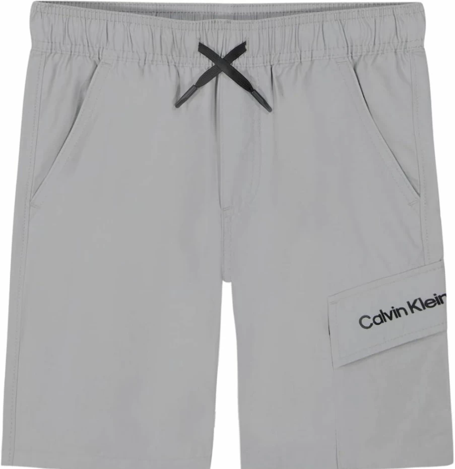 Calvin Klein Boys' Tech Cargo Shorts with Drawstring and Pull-On Design for Comfort and Style