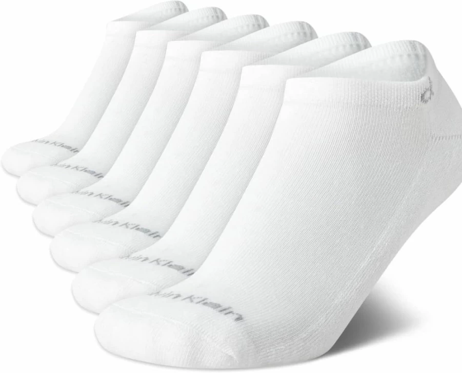Calvin Klein Men's Low Cut No Show Socks 6-Pack - Performance Cushion Tab for Sneakers, Loafers & Boat Shoes (Size 4-10)