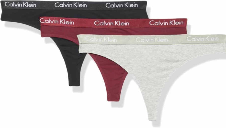 Calvin Klein Women's Cotton Multipack Thong Underwear 3-Pack Comfortable Breathable Panties