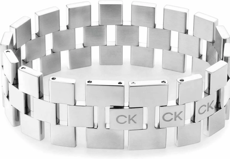 Calvin Klein Women's Sterling Silver Link Bracelet | Elegant Cuff Bangle for Women | Fashion Jewelry Gift