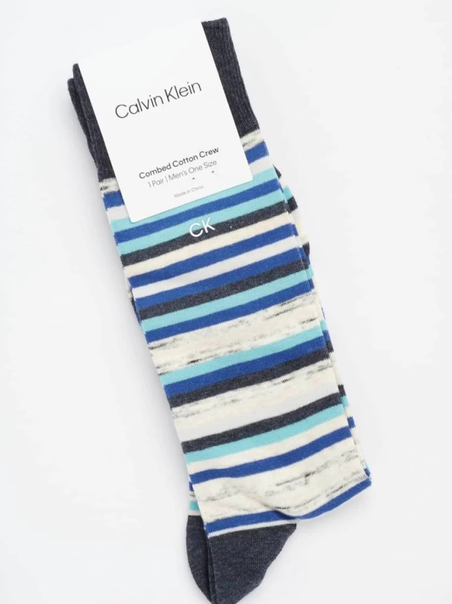 Calvin Klein Men's Crew Dress Socks - Soft Egyptian Cotton Blend, Breathable & Stay-Up Comfort Cuff