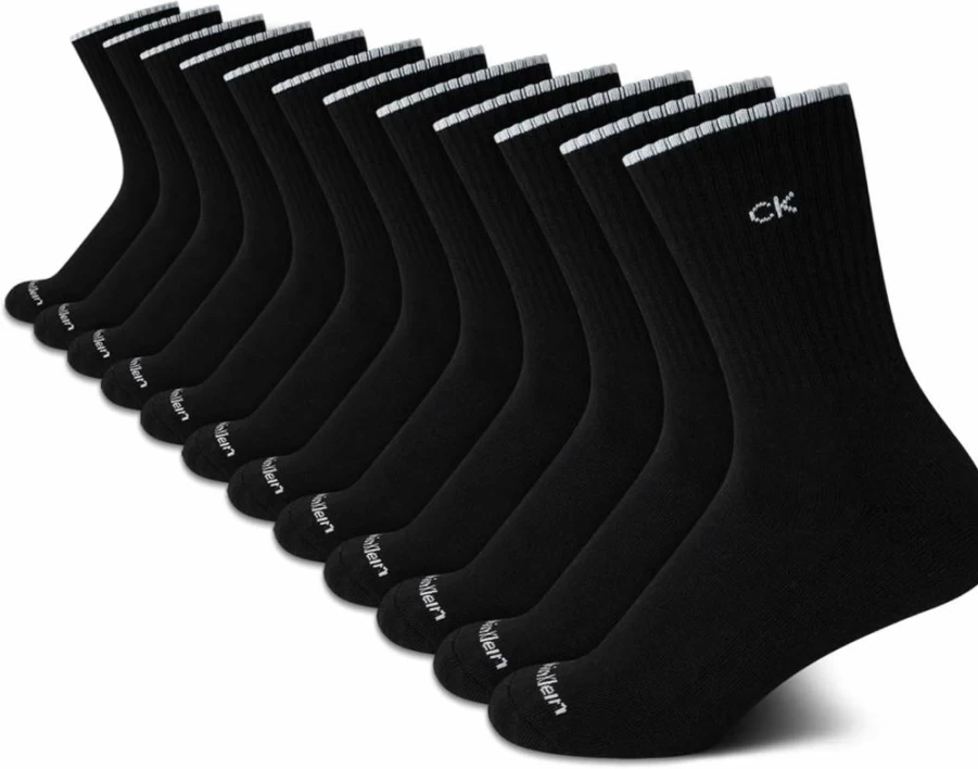 Calvin Klein Women's Athletic Crew Socks 12-Pack - Comfortable Cushioned Workout Socks for Women