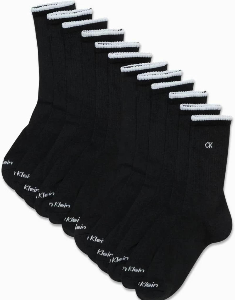 Calvin Klein Women's Athletic Crew Socks 12-Pack - Comfortable Cushioned Workout Socks for Women