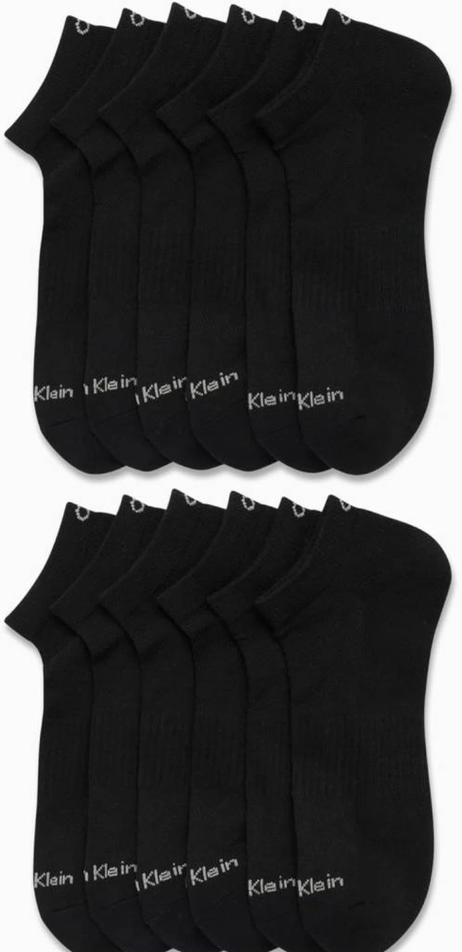 Calvin Klein Men's No Show Socks 12 Pack - Low Cut Cushioned Non-Slip Liner Socks for Sneakers & Loafers (Sizes 7-12)