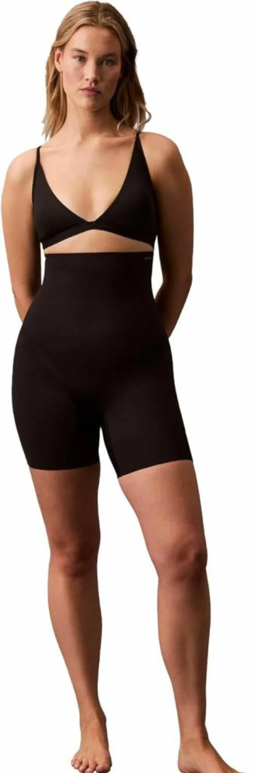 Calvin Klein Women's High-Waist Shaping Shorts Mid-Thigh Stay-Put Control Shapewear