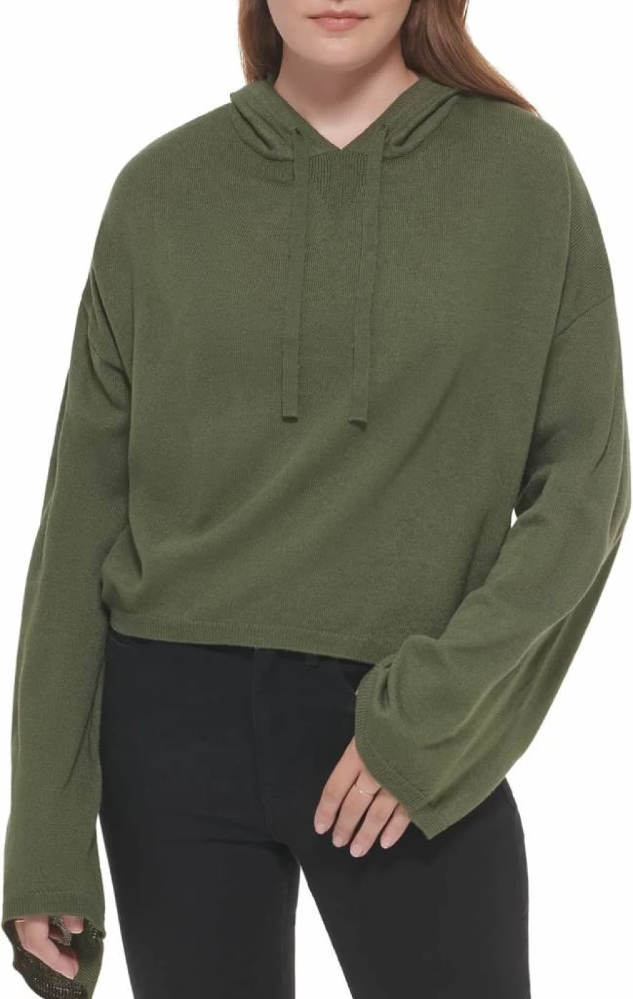Calvin Klein Women's Thyme Green Sweater & Jeans Set - Small Size Casual Outfit