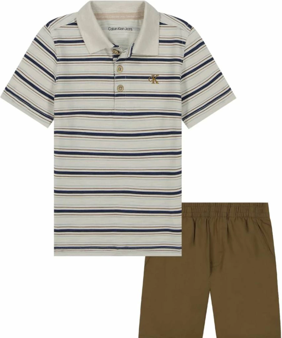 Calvin Klein Baby Boys' 2-Piece Polo and Shorts Set | Casual Outfit for Toddlers