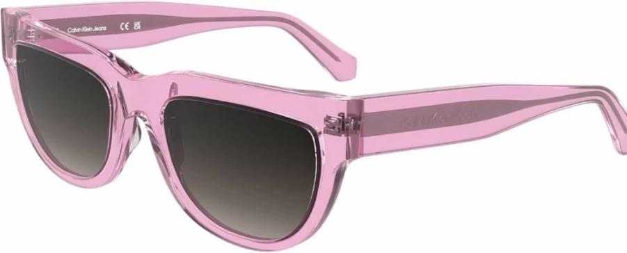 Calvin Klein Jeans Women's CKJ25600S Cat Eye Sunglasses Pink to Khaki Gradient UV Protection Fashion Sunglasses