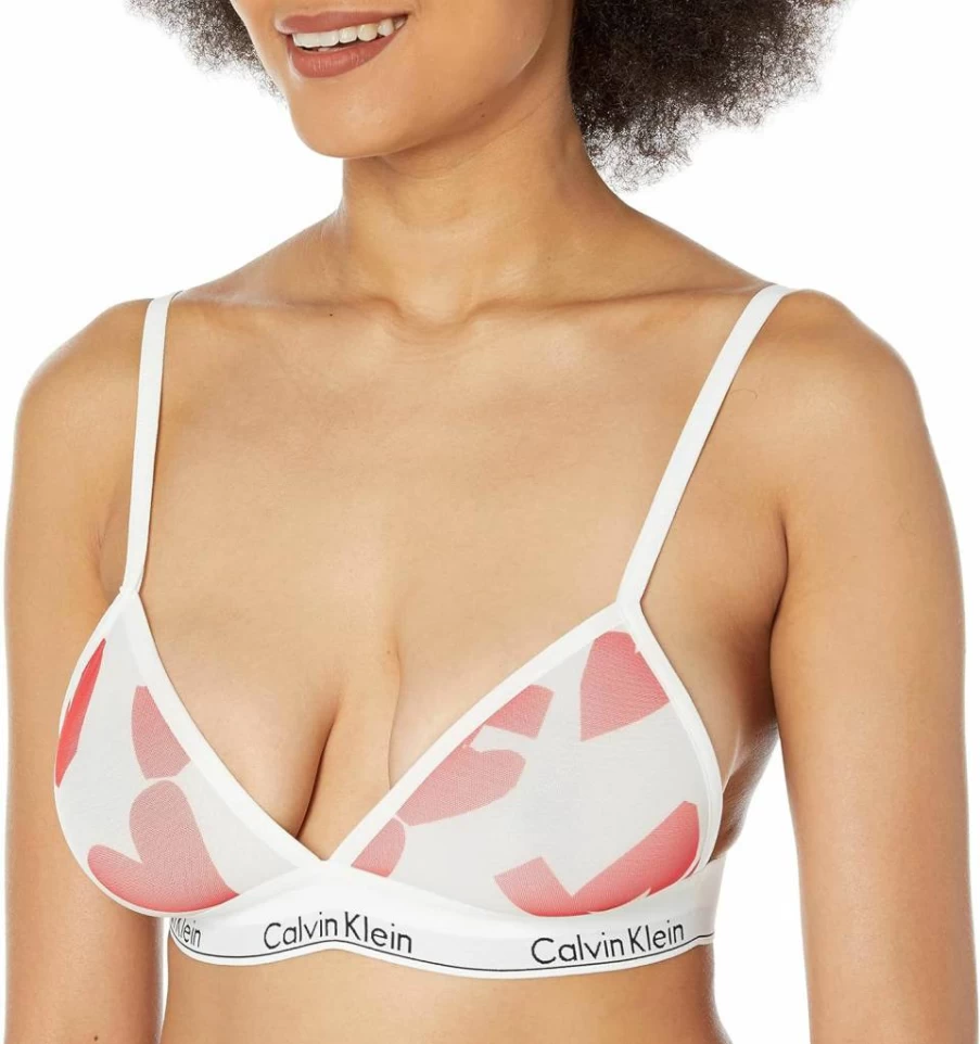 Calvin Klein Women's Wireless Triangle Bralette - Lightly Lined Modern Cotton Comfort Bra