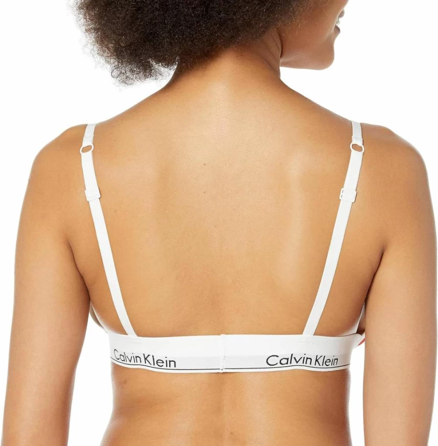 Calvin Klein Women's Wireless Triangle Bralette - Lightly Lined Modern Cotton Comfort Bra