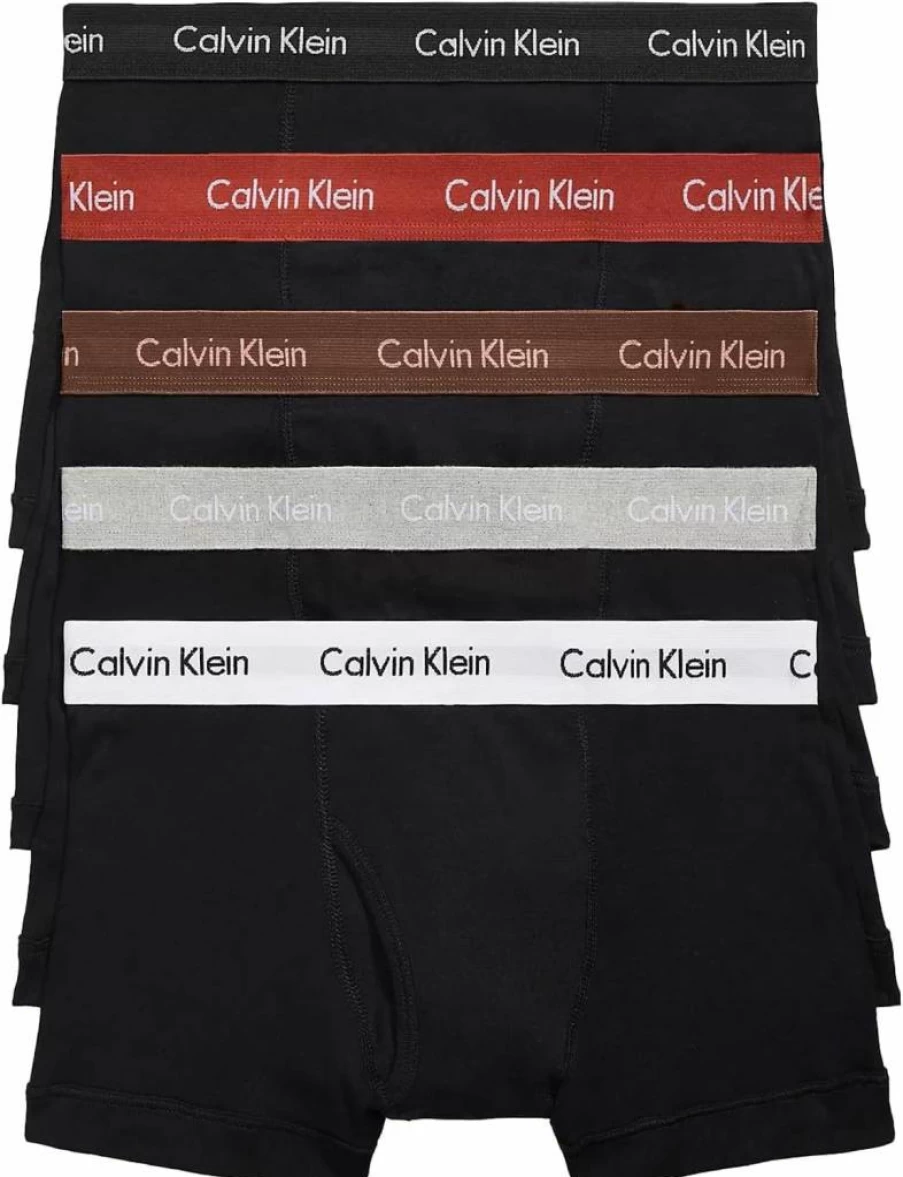 Calvin Klein Men's Cotton 5-Pack Classic Trunk Underwear - Comfortable Breathable Briefs