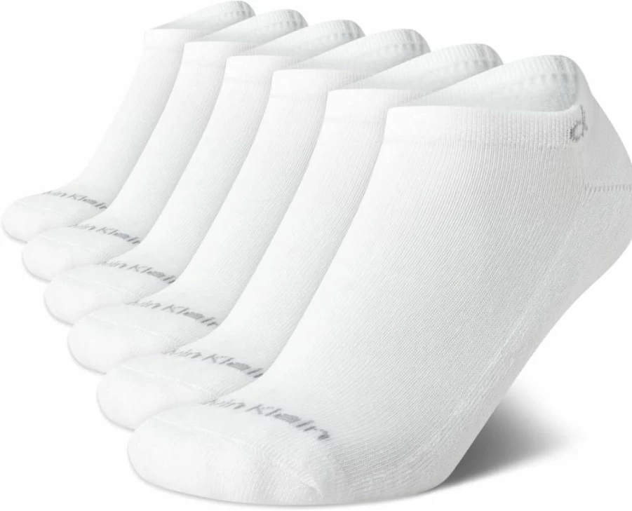 Calvin Klein Men's No-Show Socks 6-Pack - Low Cut Performance Cushion Athletic Socks for Sneakers & Loafers (Size 4-10)