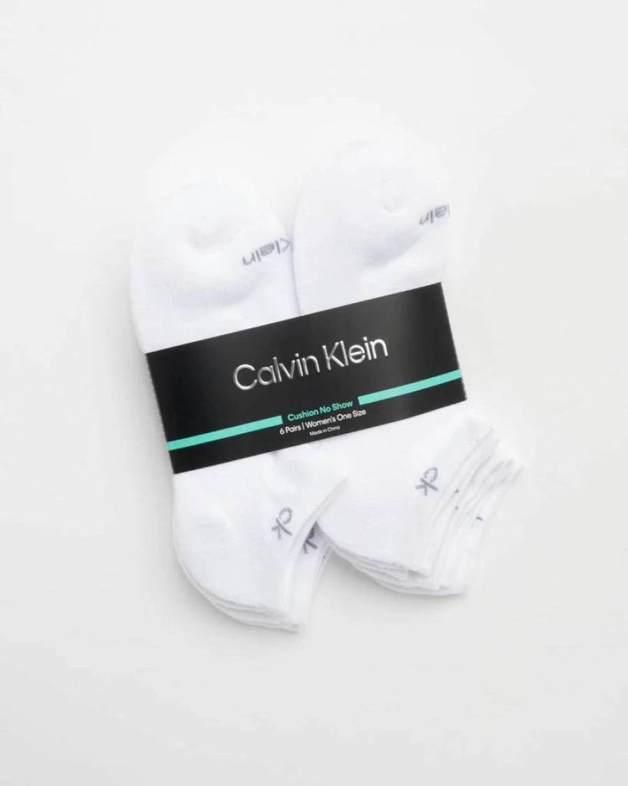 Calvin Klein Men's No-Show Socks 6-Pack - Low Cut Performance Cushion Athletic Socks for Sneakers & Loafers (Size 4-10)