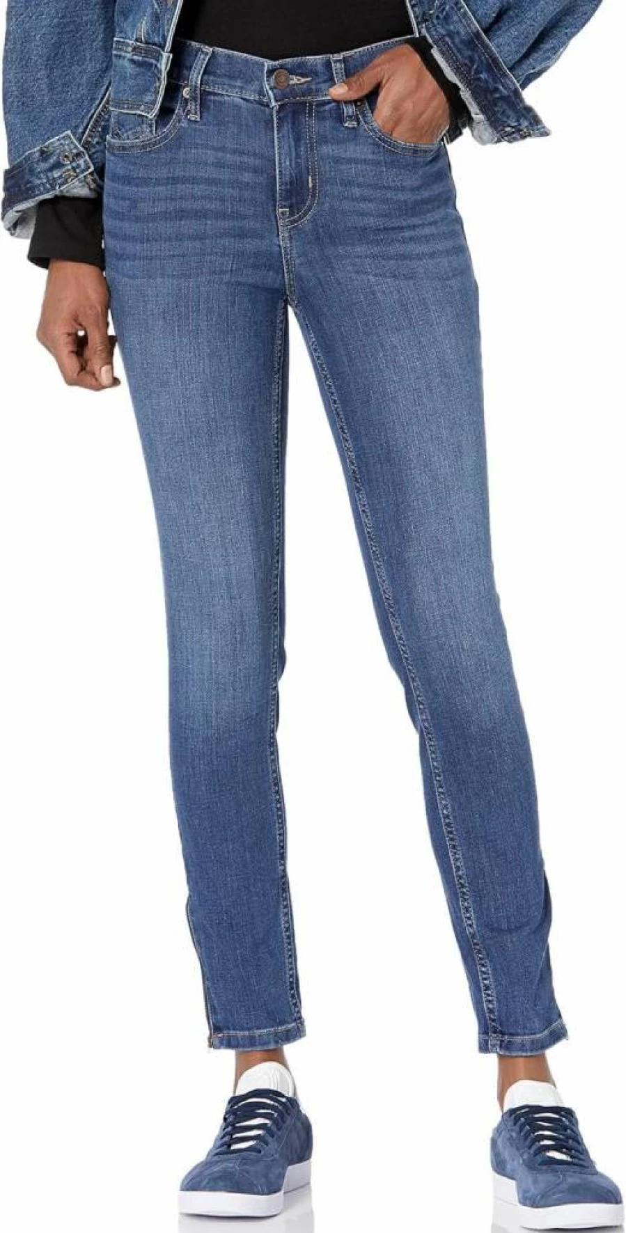 Calvin Klein Jeans Women's Mid Rise Skinny Ankle Jeans - Slim Fit Stretch Denim Pants for Women
