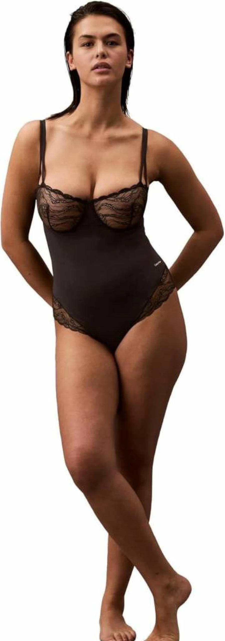 Calvin Klein Women's Lace Bodysuit Shapewear - Stretch Sensual Comfort for Everyday Wear