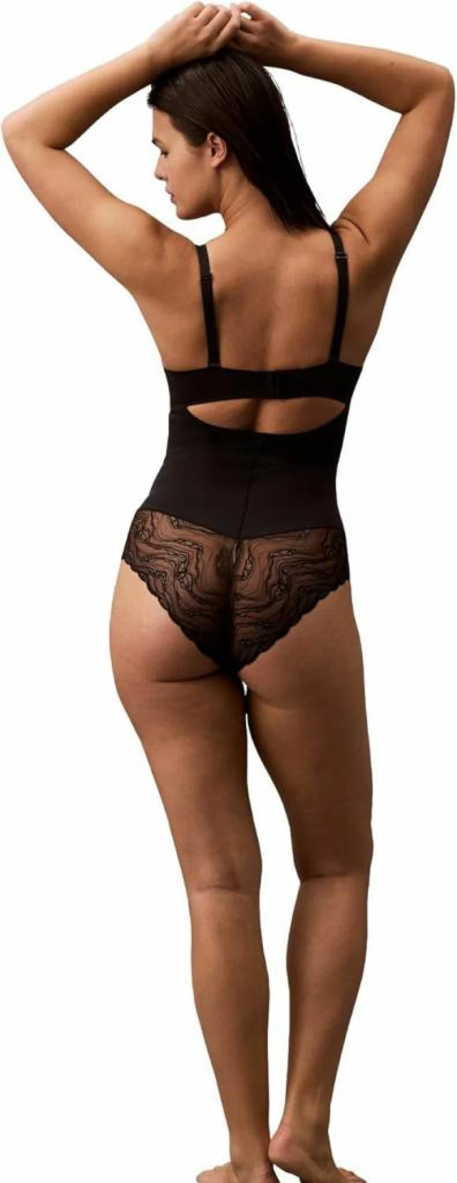 Calvin Klein Women's Lace Bodysuit Shapewear - Stretch Sensual Comfort for Everyday Wear