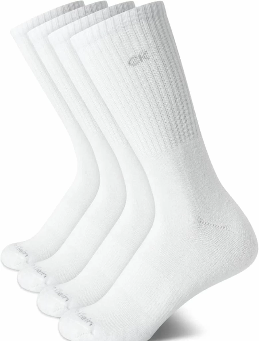 Calvin Klein Women's 4-Pack Cushioned Athletic Crew Socks for Comfort & Support