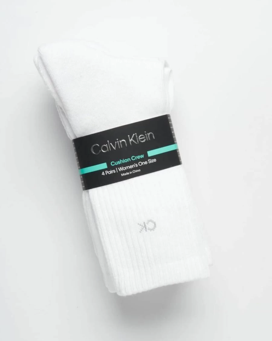 Calvin Klein Women's 4-Pack Cushioned Athletic Crew Socks for Comfort & Support