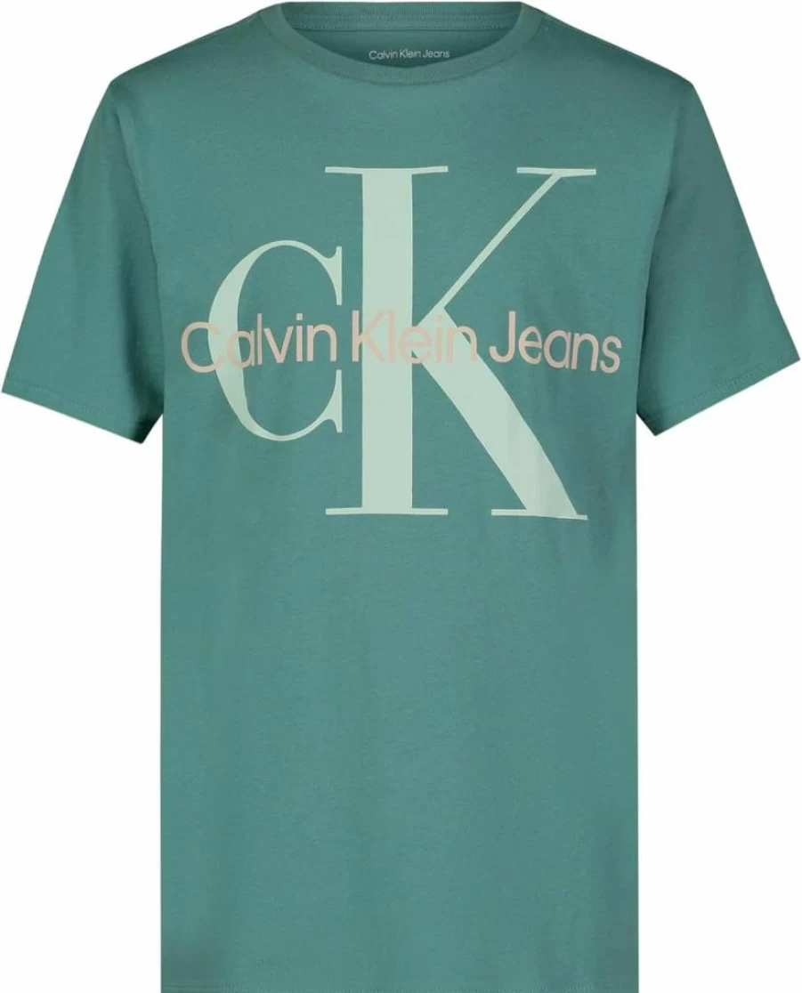 Calvin Klein Boys' Relaxed Fit Soft Cotton Short Sleeve Crew Neck T-Shirt with Logo