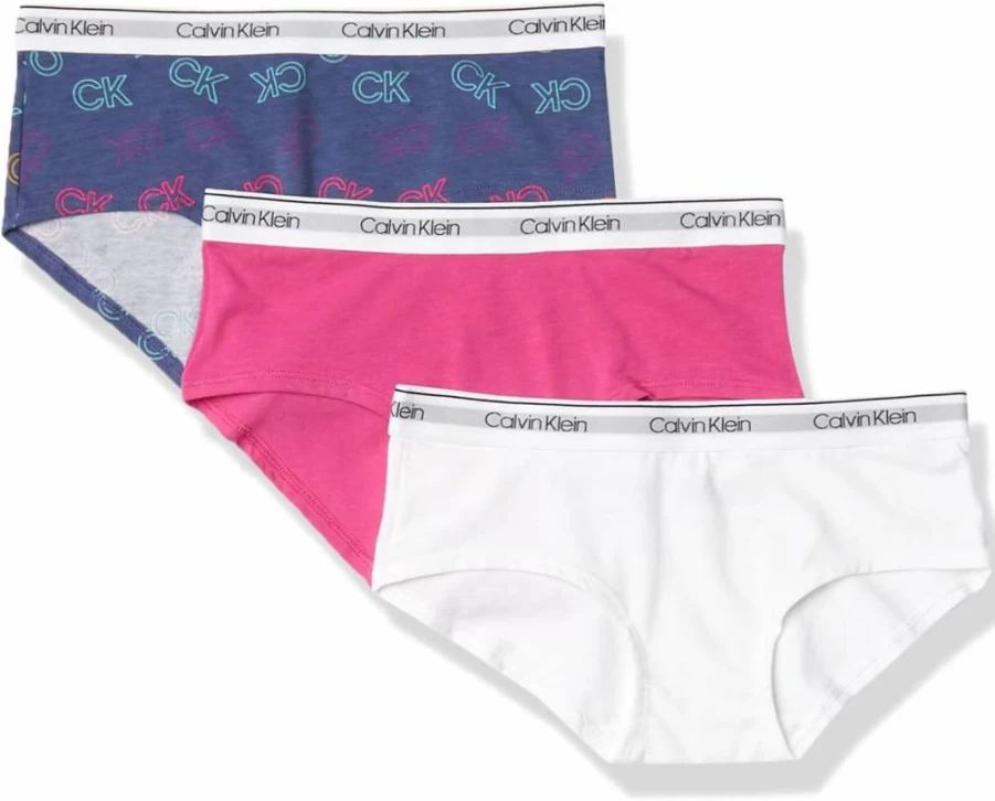 Calvin Klein Girls' Cotton Hipster Underwear Multipack - Soft Modern Comfort for Teens