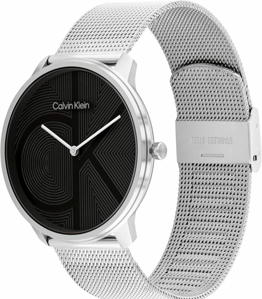 Calvin Klein Women's CK Iconic 35mm Stainless Steel Mesh Quartz Watch - Water Resistant 30m Fashion Timepiece - Elegant Gift for Her