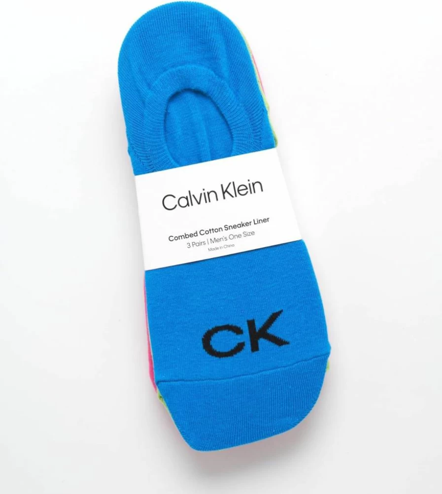 Calvin Klein Men's No-Show Sneaker Liner Socks 3-Pack – Breathable Low-Cut Invisible Socks for Casual & Athletic Wear