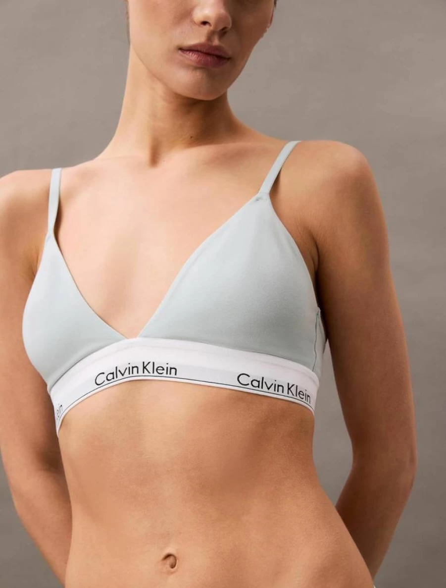 Calvin Klein Women's Wireless Triangle Bralette - Lightly Lined Modern Cotton Comfort Bra