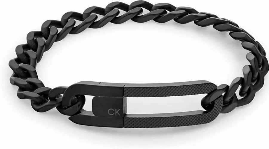 Calvin Klein Men's Magnetic Closure Chain Bracelet in Industrial Metal Design
