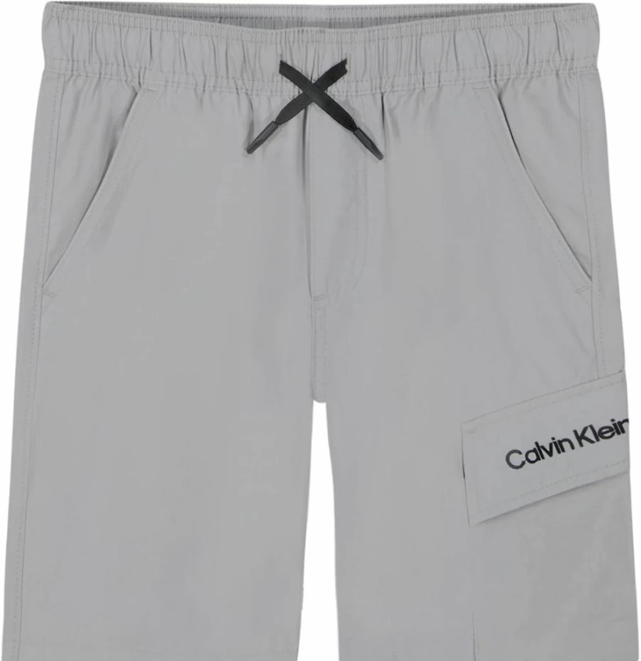Calvin Klein Boys' Drawstring Tech Cargo Shorts with Pull-On Design for Comfort and Style