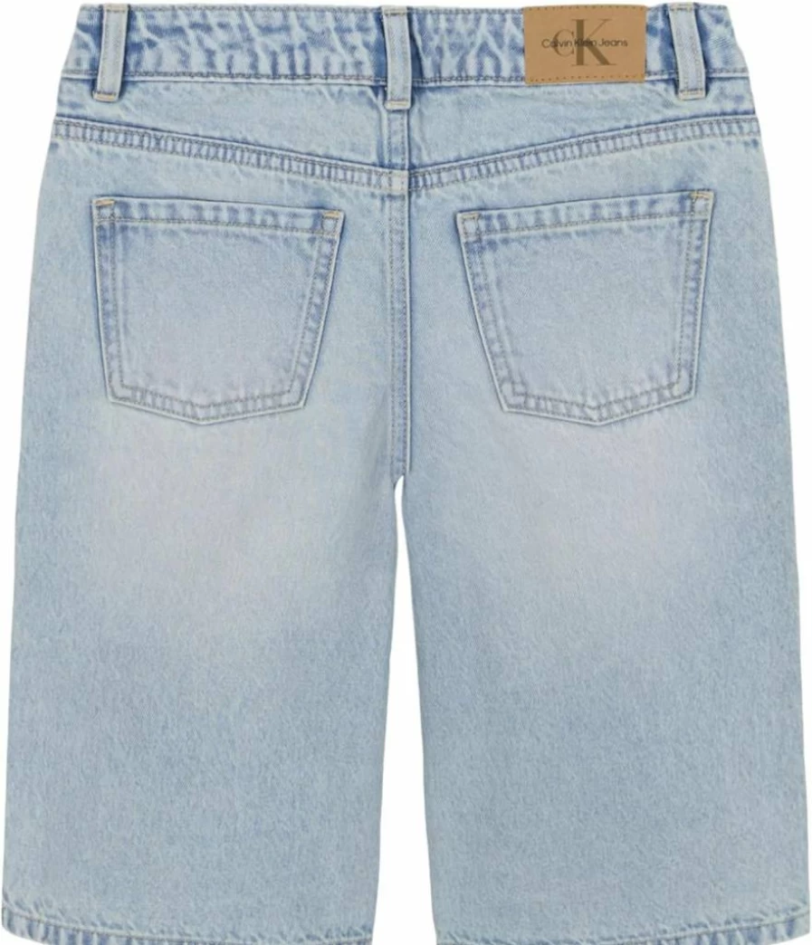 Calvin Klein Girls' Stretch Denim Shorts - Boyfriend Fit Jean Shorts for Teens