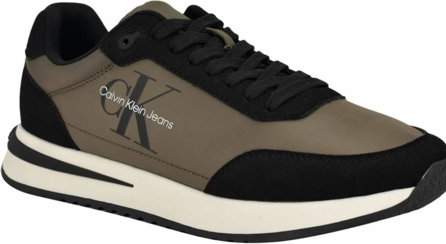 Calvin Klein Men's Phino Sneakers - Casual Leather Low-Top Lace-Up Shoes for Men