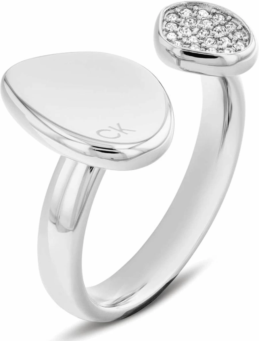 Calvin Klein Women's Crystal Accented Stainless Steel Fashion Ring