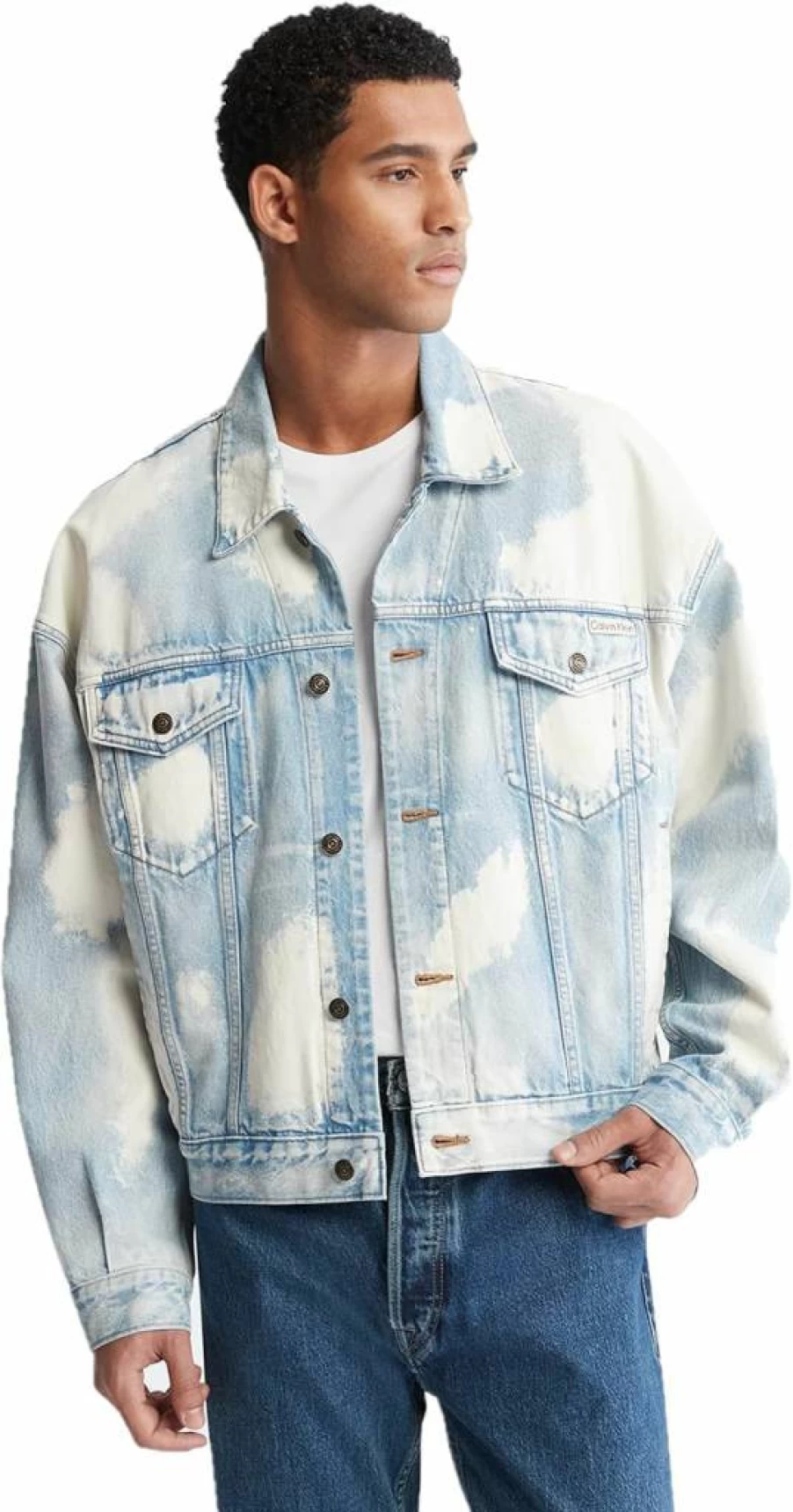 Calvin Klein Men's Denim Jacket for Men | Classic Blue Jean Jacket | Slim Fit Casual Coat