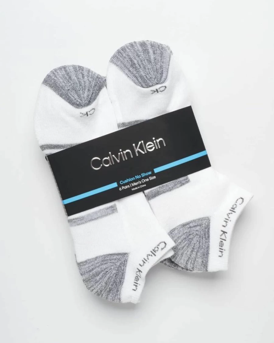 Calvin Klein Men's No Show Ankle Socks 6-Pack - Lightweight Breathable Casual Athletic Socks for Men