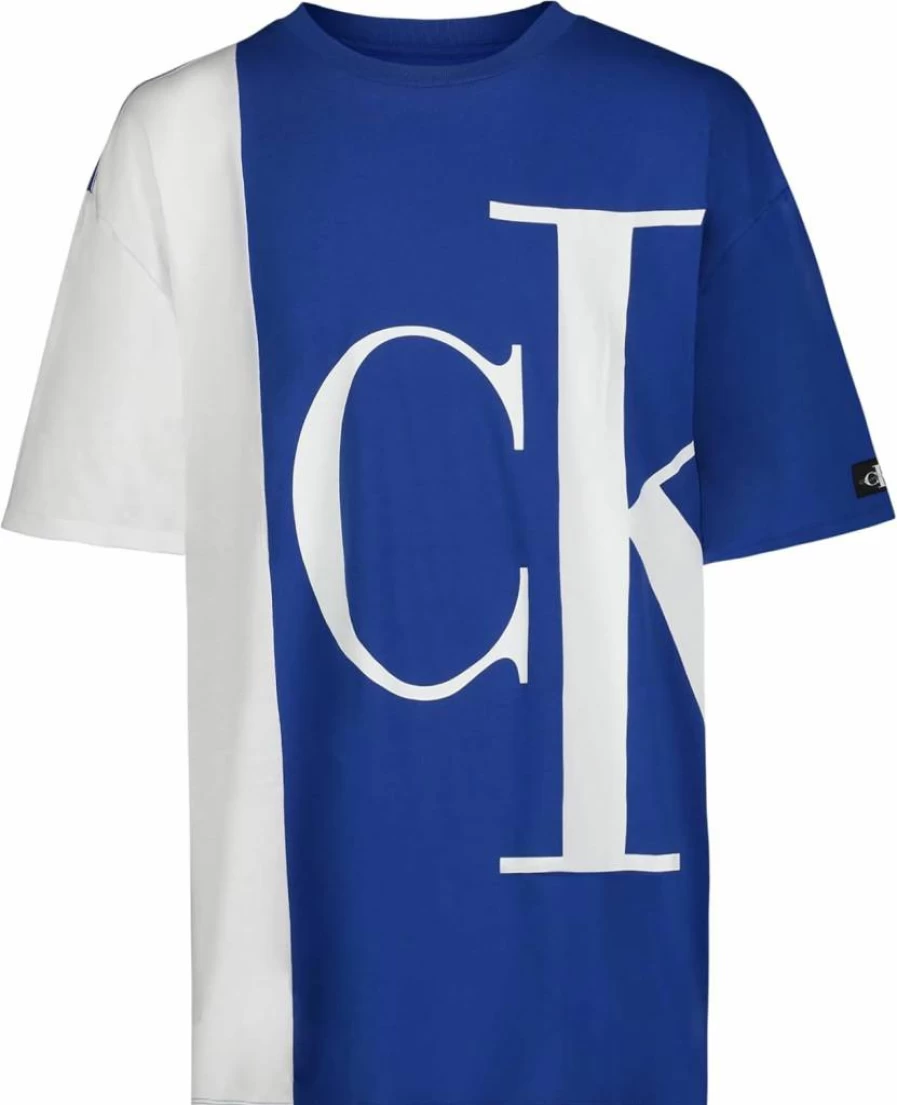 Calvin Klein Boys' Graphic Short Sleeve T-Shirt - Comfortable Relaxed Fit Crew Neck Tee for Kids