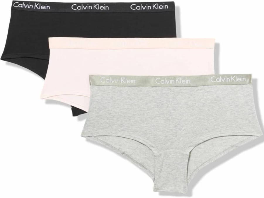 Calvin Klein Women's Cotton Boyshort Underwear 3-Pack | Comfortable Multipack Panties