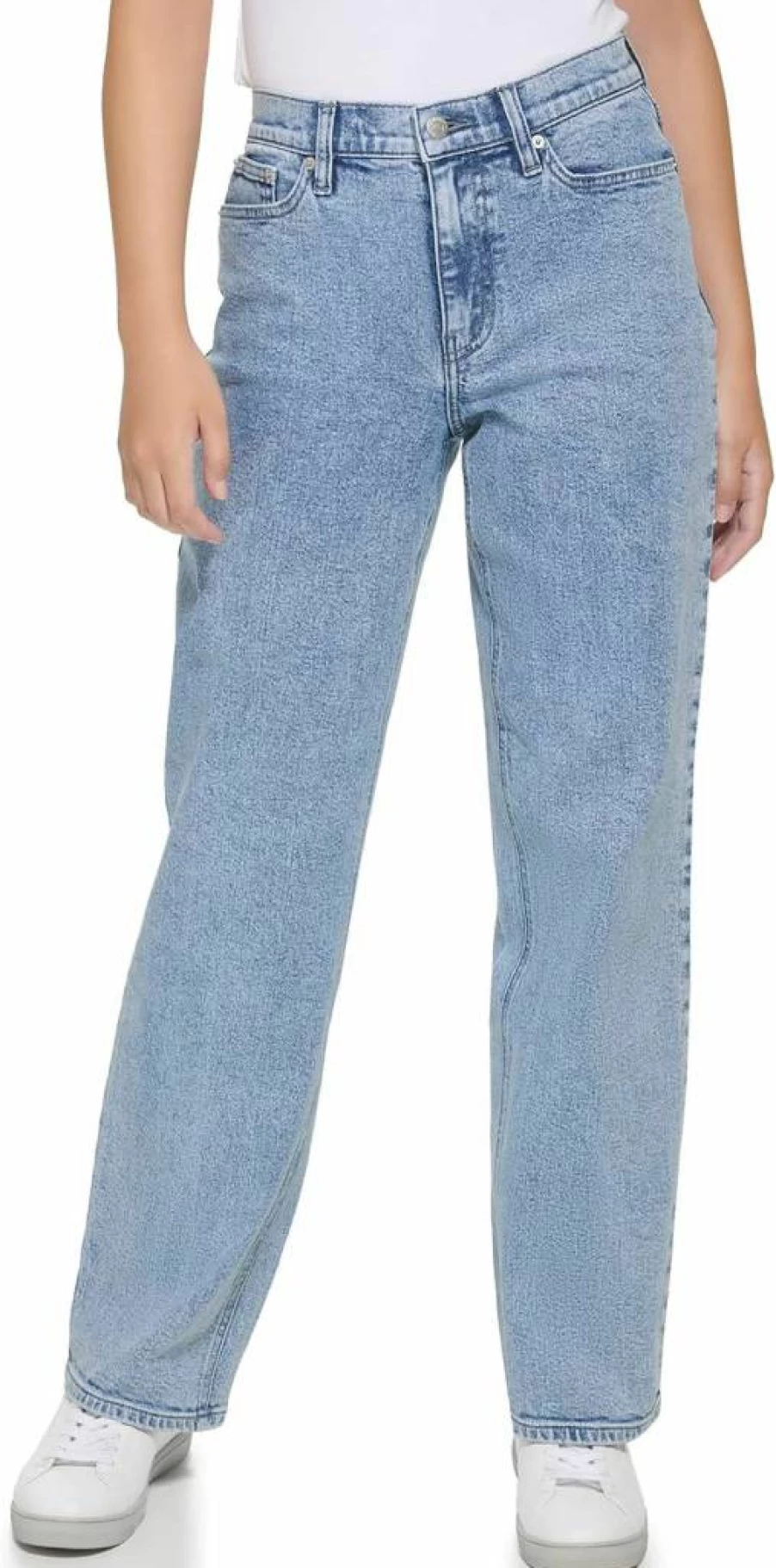 Calvin Klein Women's High Rise Wide Leg Jeans - Stretch Denim Comfort Fit