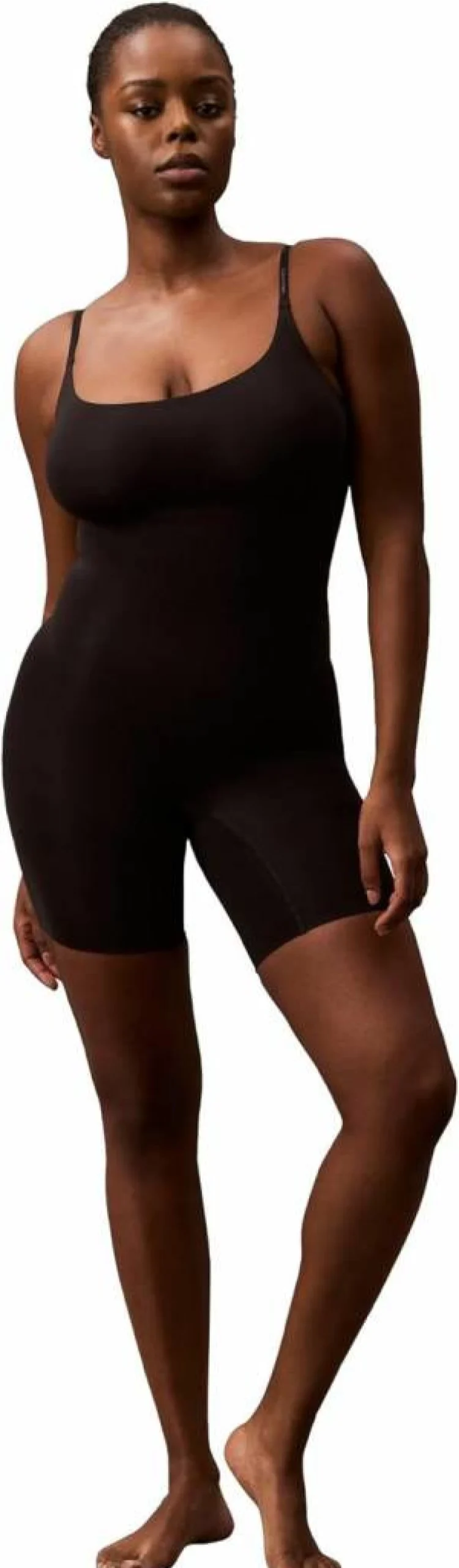 Calvin Klein Women's Shapewear Sculpting Mid-Thigh Bodysuit - Tummy Control Slimming Underwear