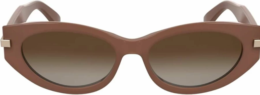 Calvin Klein Women's Opaline Rose Gradient Brick Lens Sunglasses CK25502S