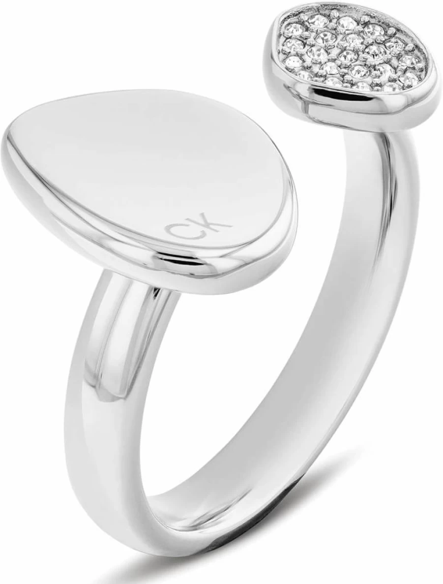 Calvin Klein Women's Crystal Accented Stainless Steel Fashion Ring