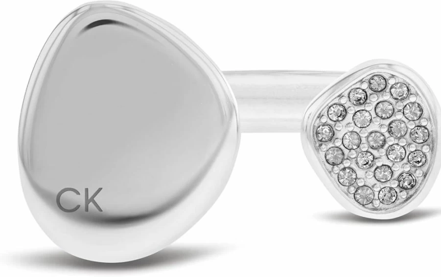 Calvin Klein Women's Crystal Accented Stainless Steel Fashion Ring