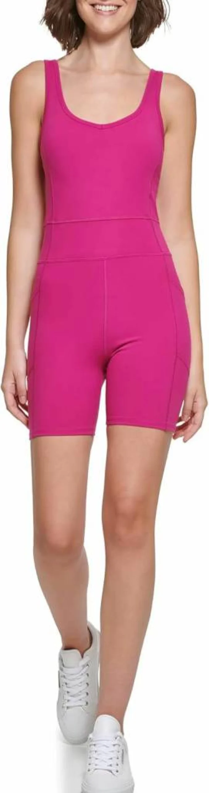 Calvin Klein Women's Performance Bike Short Romper - Activewear Unitard for Workouts & Sports