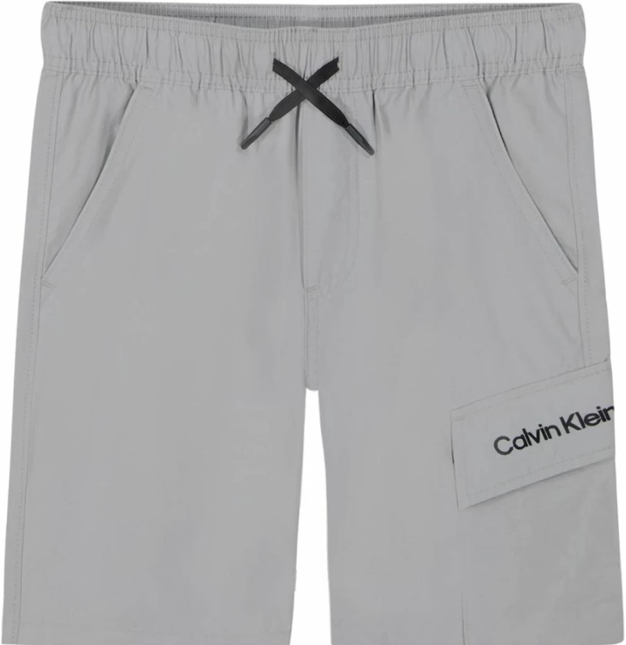 Calvin Klein Boys' Tech Cargo Shorts with Drawstring and Pull-On Comfort