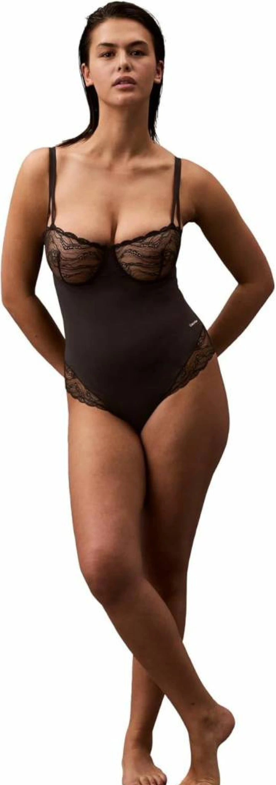 Calvin Klein Women's Lace Bodysuit Shapewear - Sensual Stretch Comfort for Everyday Wear