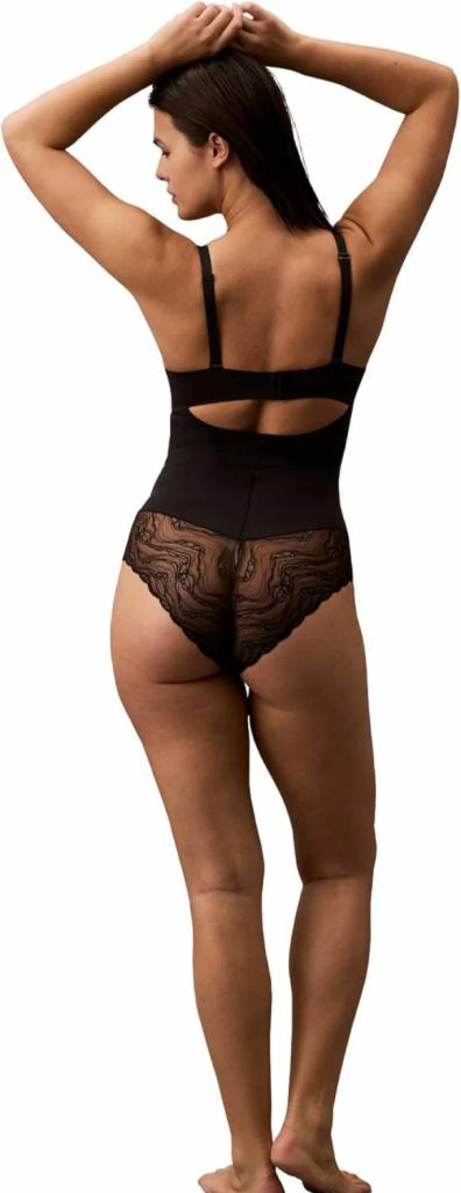 Calvin Klein Women's Lace Bodysuit Shapewear - Sensual Stretch Comfort for Everyday Wear