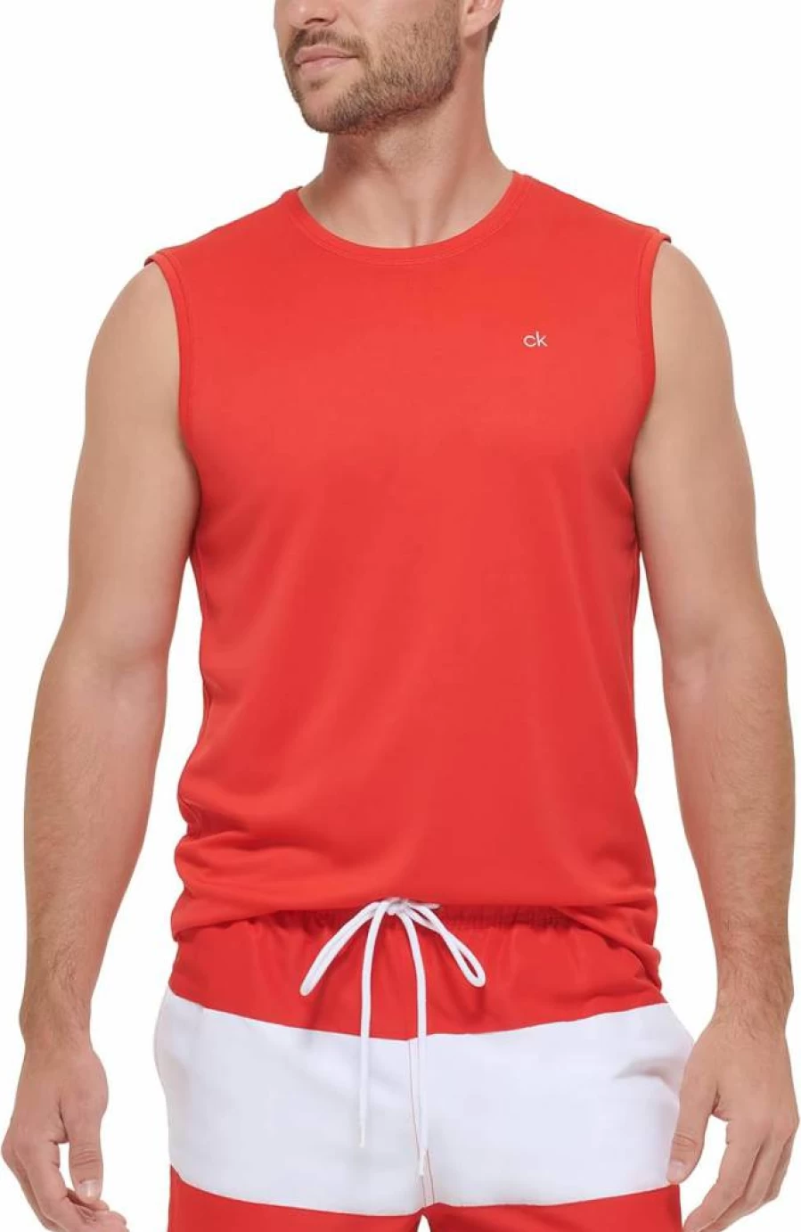 Calvin Klein Men's UPF 40+ Quick-Dry Sleeveless Swim Shirt for Active Water Sports