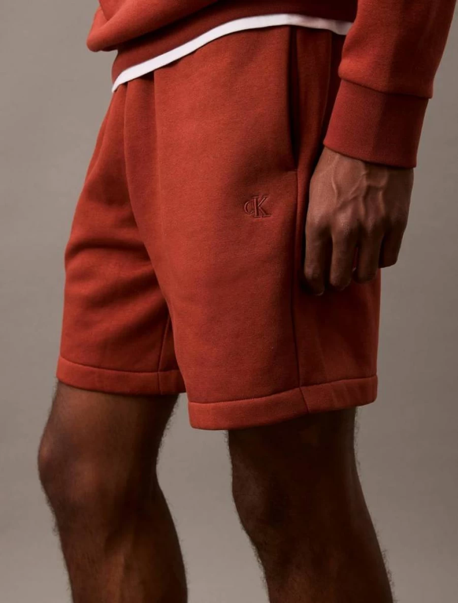 Calvin Klein Men's Monogram Logo Fleece Shorts - Comfortable Casual Summer Shorts for Men