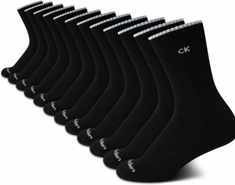 Calvin Klein Women's 12-Pack Cushioned Athletic Crew Socks for Comfort & Support