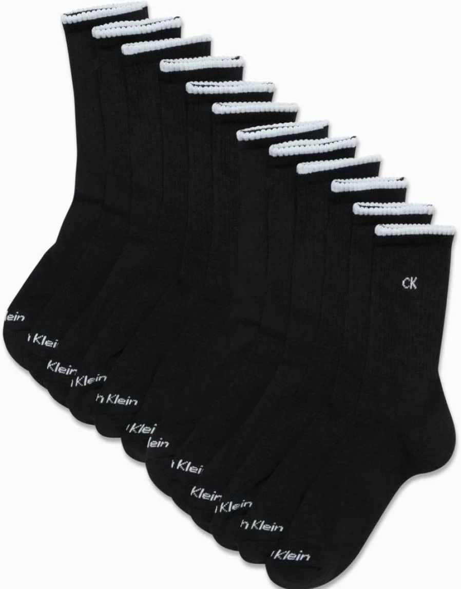 Calvin Klein Women's 12-Pack Cushioned Athletic Crew Socks for Comfort & Support